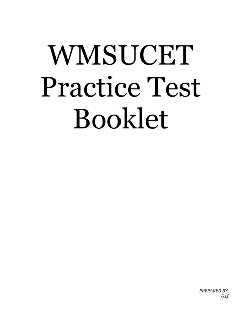 WMSU CET Practice EXAM Booklet .